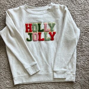 Wink Kids Sweatshirt - Cream with Colorful 'Holly Jolly'
